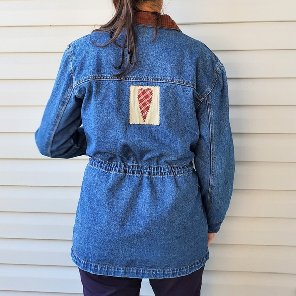 Vintage denim jacket patched printed - Picture 3 of 14